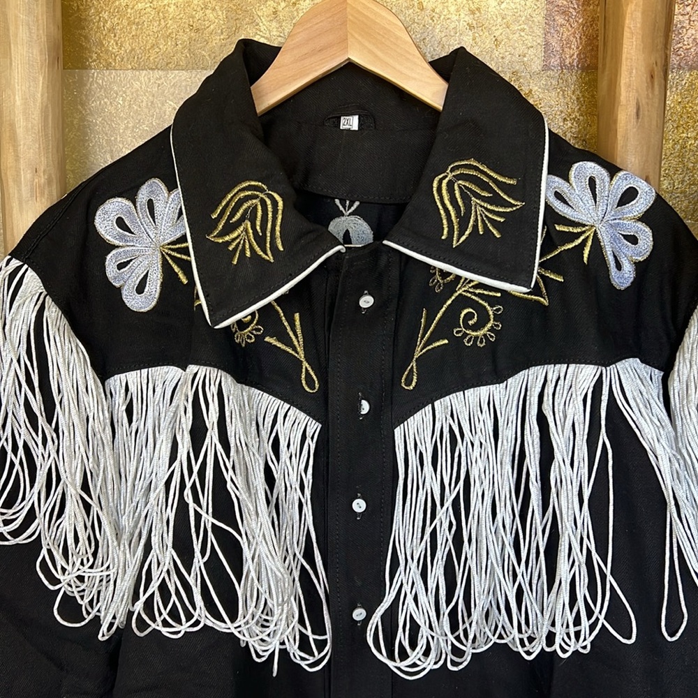 Western Cowboy Button Down Fringe Costume Shirt, Inspired By Ken In Barbie Movie - Picture 6 of 10